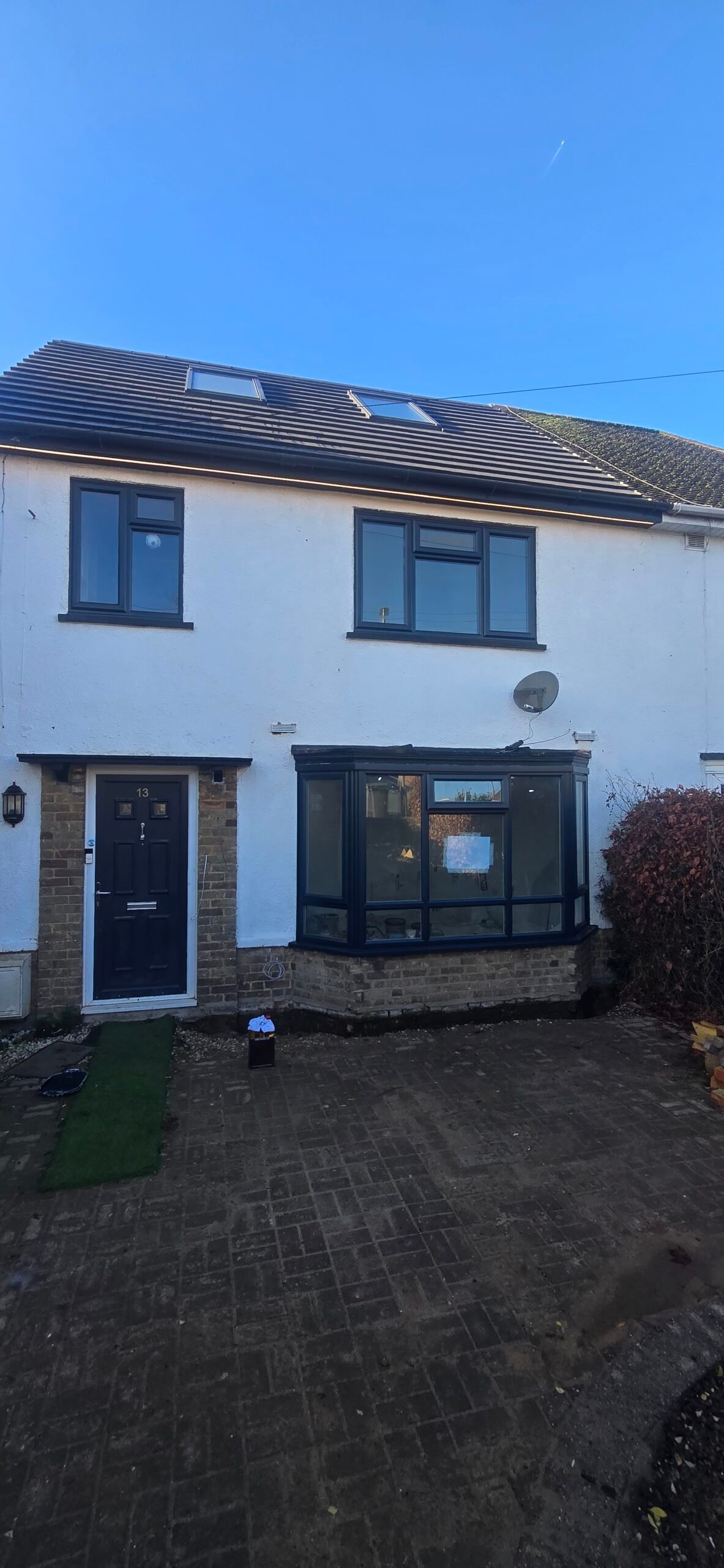 UPVC window spraying close-up showing professional finish in Hertfordshire